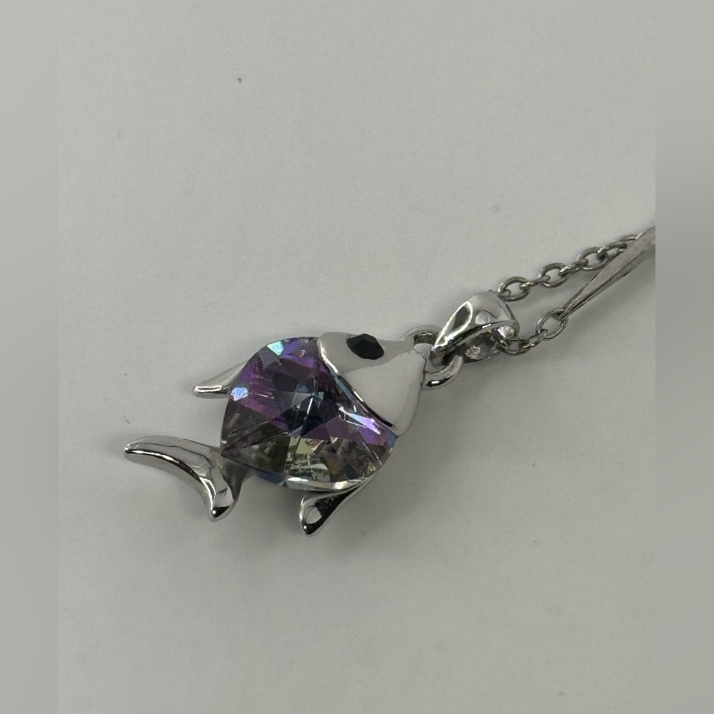 Sparkly Fish Pendant Necklace